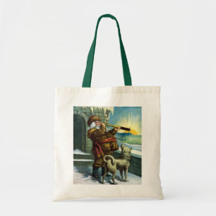 Bolso De Tela Telescopio Perro Atardecer Santa Claus Navidad Vin