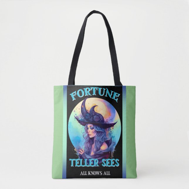 Bolso De Tela Teléster azul de fortuna _ Halloween (Anverso)