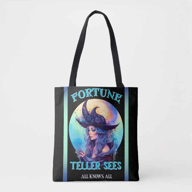 Bolso De Tela Teléster azul de fortuna _ Halloween (Anverso)