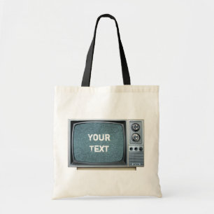 Bolso De Tela Televisión vintage con pantalla estática