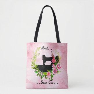 Bolso De Tela Tema de artesanía de costura de máquina de coser a