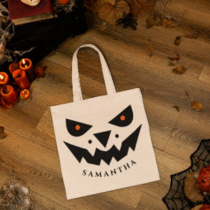 Bolso De Tela Tema de Halloween Jack O Lantern Pumpkin Face