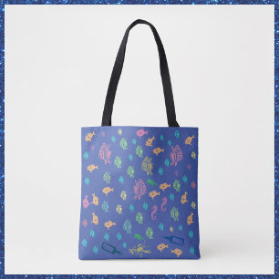 Bolso De Tela Tema de la vida marina en el océano azul