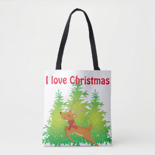 Bolso De Tela Tema de los renos de los Navidades divertidos