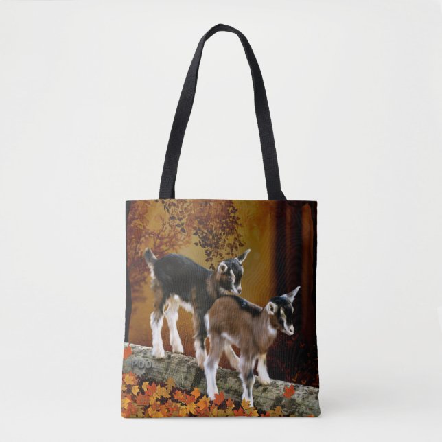 Bolso De Tela Tema de Otoño Cabritos (Anverso)