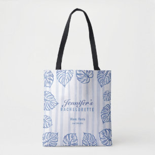 Bolso De Tela Tema de playa con raya de bachiller