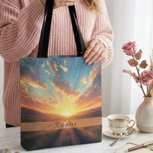 Bolso De Tela Tema de puesta de sol Campo Estético Moderno Viral