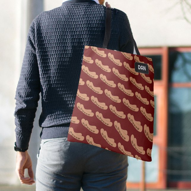 Bolso De Tela Tema de salchichas - Dos bangers y nombre o inicia (Subido por el creador)