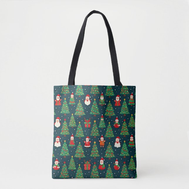 Bolso De Tela Tema de vacaciones de Navidad (Anverso)