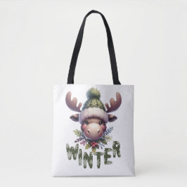 Bolso De Tela Tema de Winter Moose