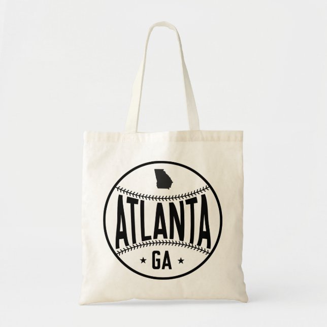 Bolso De Tela Tema del béisbol de Atlanta (Frente)