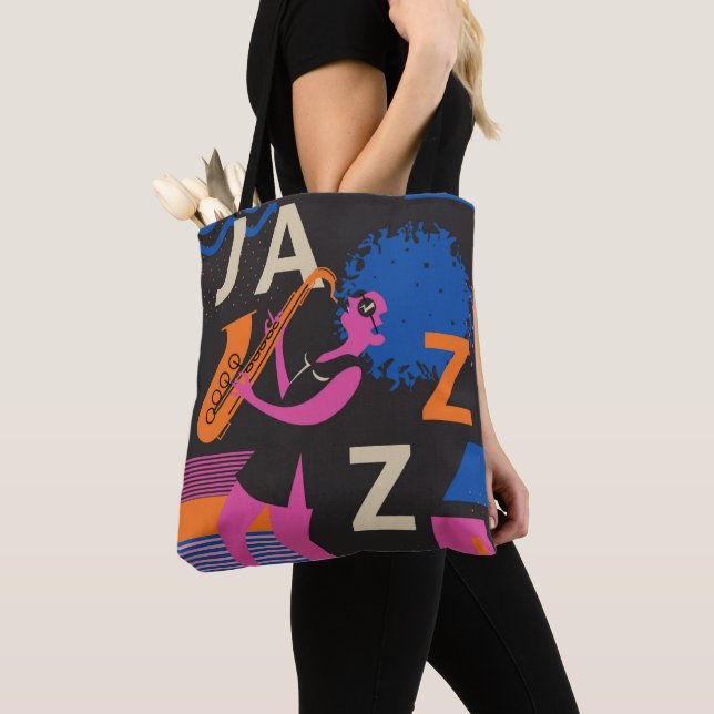 Bolso De Tela Tema del jazz música saxofónica (Detalle)