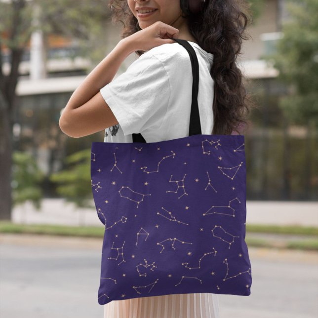 Bolso De Tela Tema del Solareclipse Estrella de Oro Celestial (Subido por el creador)