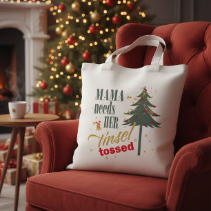 Bolso De Tela Tema Divertido de Navidad Mamá Necesita ID1116