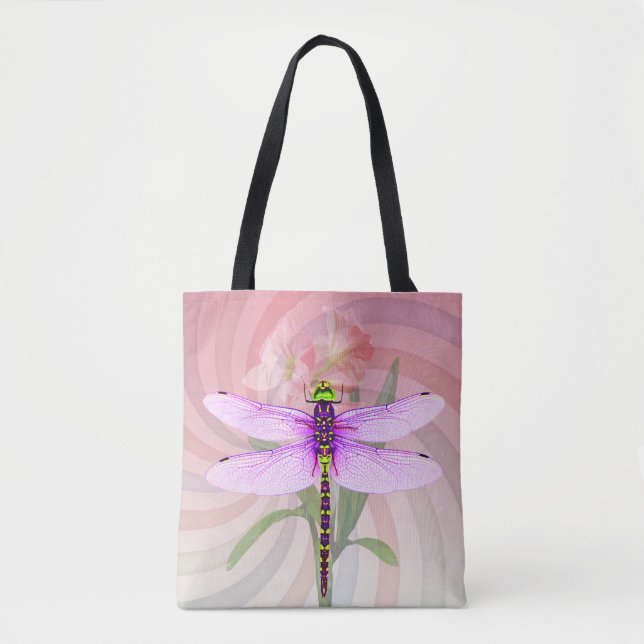 Bolso De Tela Tema Libélula de los 60 (Anverso)