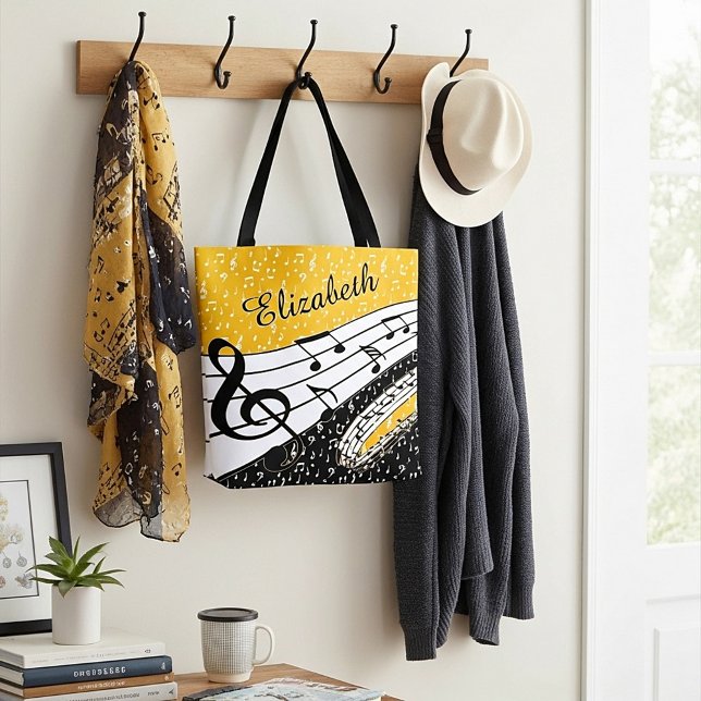 Bolso De Tela Tema musical de oro personalizado (Subido por el creador)