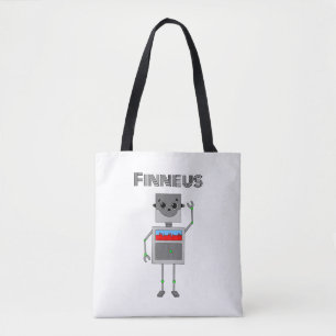 Bolso De Tela Tema Robot personalizado