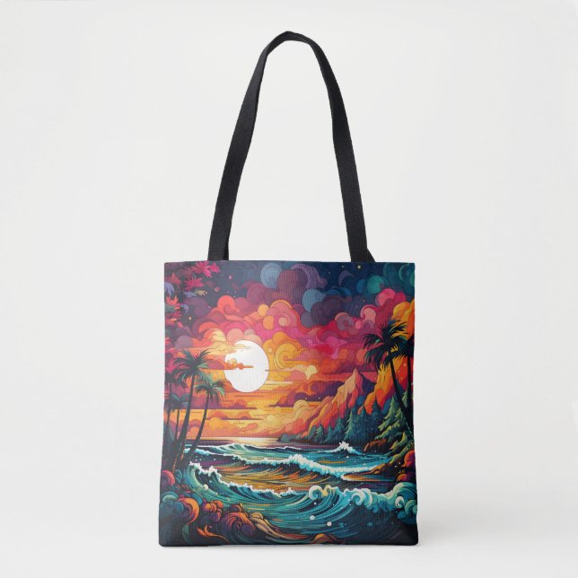 Bolso De Tela Tema tropical (Anverso)