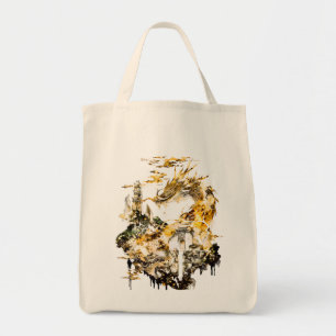 Bolso De Tela Templo de dragón de mitología asiática majestuosa 