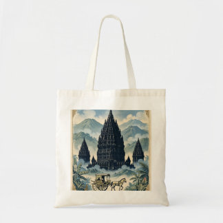 Bolso De Tela Templo hindú Prambanan Vintage Java Indonesia