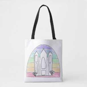 Bolso De Tela Templo LDS Salt Lake City atardecer arcoíris mormó