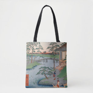 Bolso De Tela Templo Mokuboji Antigua Arte Ukiyo-e Japonés