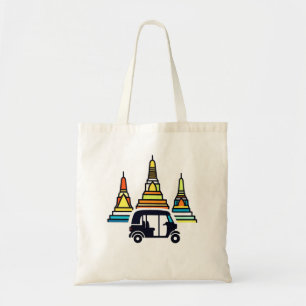 Bolso De Tela Templos tailandeses y tuk tuks
