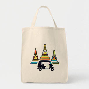 Bolso De Tela Templos tailandeses y tuk tuks