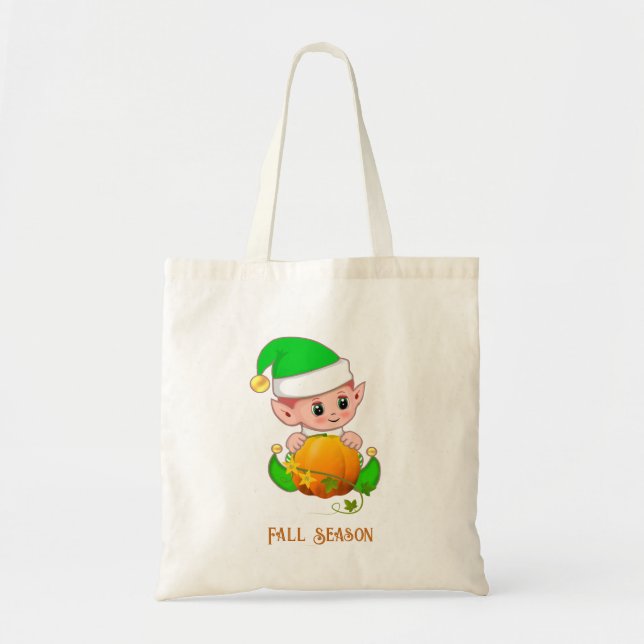 Bolso De Tela Temporada de Caída del Elf y la Calabaza (Frente)