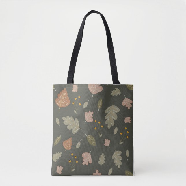 Bolso De Tela Temporada de otoño con hojas y plantas (Anverso)
