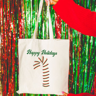 Bolso De Tela Temporada de vacaciones Artista Candy Cane Saludo
