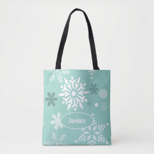 Bolso De Tela Temporada festiva de invierno con copos de nieve