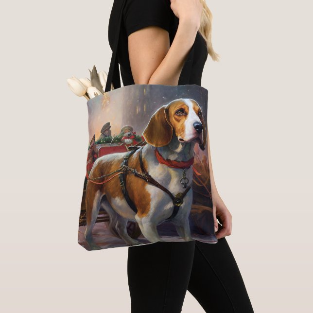 Bolso De Tela Temporada festiva de los Navidades Beagle (Detalle)