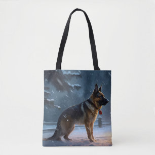 Bolso De Tela Temporada festiva de Navidades de pastores alemane
