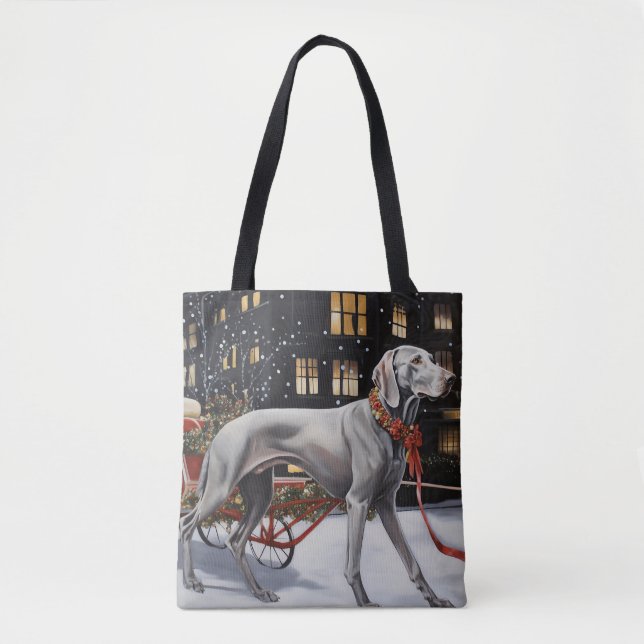 Bolso De Tela Temporada festiva de Navidades de Weimaraner (Anverso)