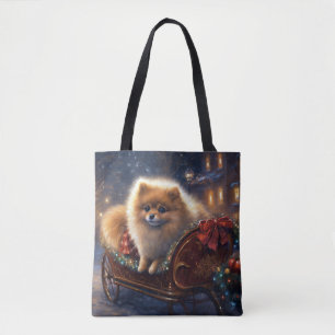 Bolso De Tela Temporada Navideña del pomerania cepillada