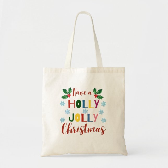Bolso De Tela Ten A Los Navidades De Holly Jolly (Frente)