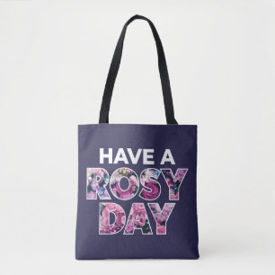 Bolso De Tela "Ten A Rosy Day" Arte Gráfico