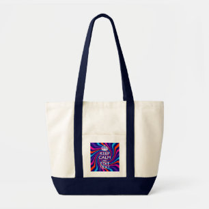Bolso De Tela Ten tu calma diciendo en Swirl multicolor