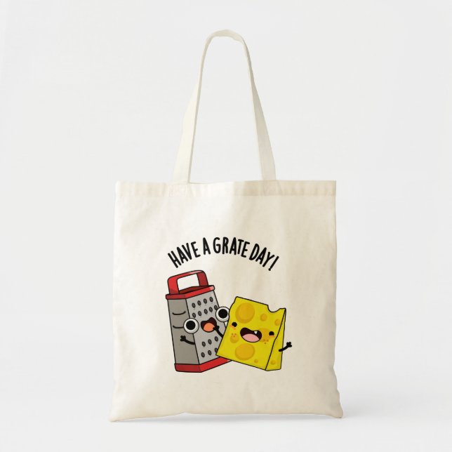 Bolso De Tela Ten Un Grate Day Funny Cheese Pun (Frente)