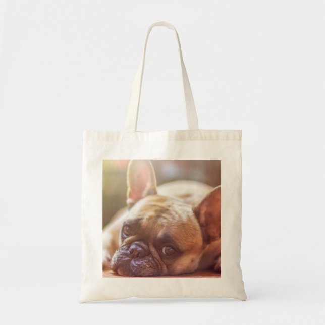 Bolso De Tela tendido de bulldog francés (Frente)
