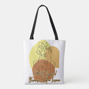 Bolso De Tela Tendré Éxito Porque Estoy Loco Arte de Línea Boho