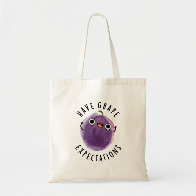 Bolso De Tela Tener Expectativas De Uva Pun De Fruta Positivo (Frente)