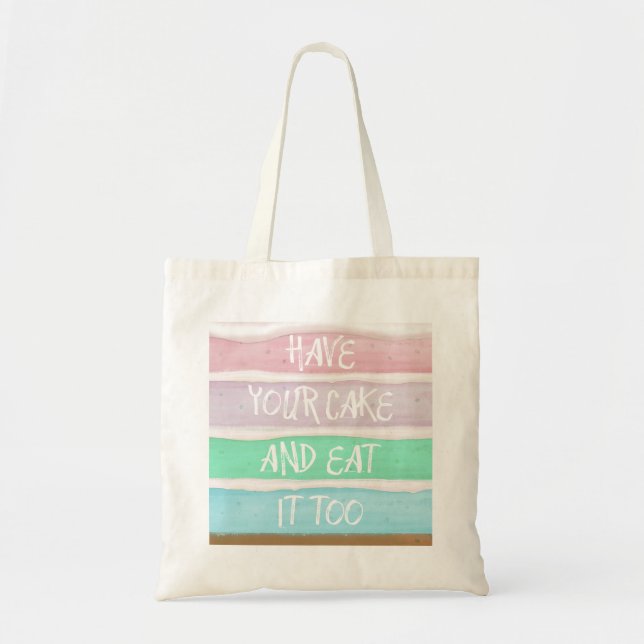 Bolso De Tela Tener Tu Pastel (Frente)