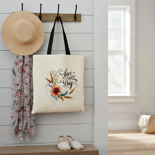 Bolso De Tela Tenga un buen día floral