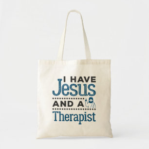 Bolso De Tela Tengo a Jesús y una fe cristiana terapeuta