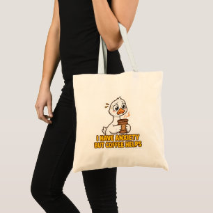 Bolso De Tela Tengo Ansiedad Pero El Café Ayuda Divertido
