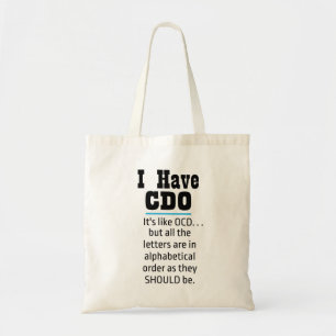Bolso De Tela Tengo CDO black Funny OCD Humor