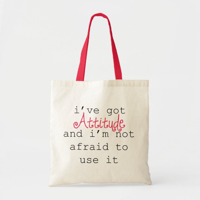 Bolso De Tela Tengo el tote de la actitud (Frente)