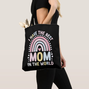Bolso De Tela Tengo la mejor mamá del mundo Boho Arcoíris